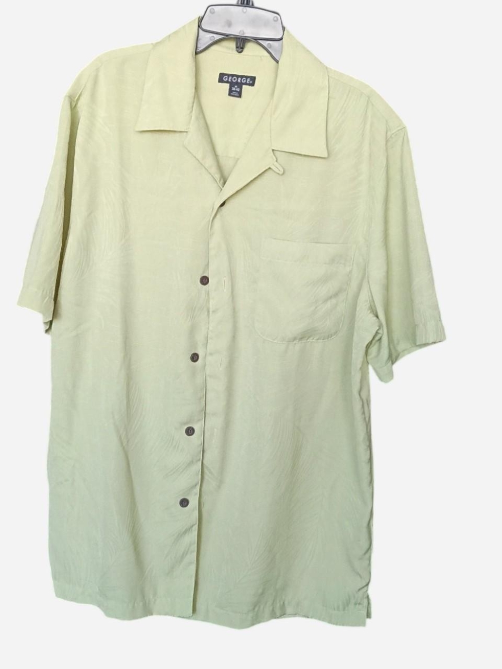 George Light Green Short Sleeve Button-Up‎ Shirt